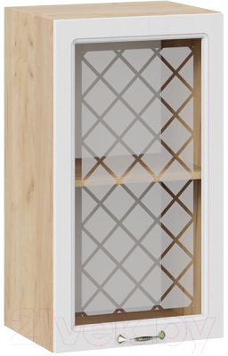 Шкаф навесной для кухни ТриЯ Бьянка 1В4С (дуб крафт золотой/дуб белый) - фото