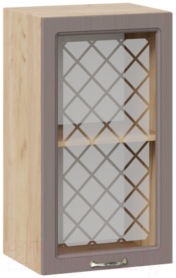 Шкаф навесной для кухни ТриЯ Бьянка 1В4С (дуб крафт золотой/дуб серый) - фото