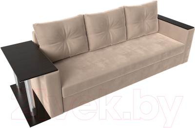 Диван Лига Диванов Атланта Лайт стол слева 312 / 112478 (микровельвет бежевый)