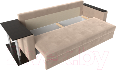 Диван Лига Диванов Атланта Лайт стол слева 312 / 112478 (микровельвет бежевый)