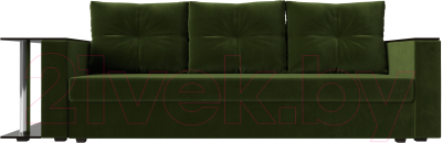 Диван Лига Диванов Атланта Лайт стол слева 312 / 112481 (микровельвет зеленый)