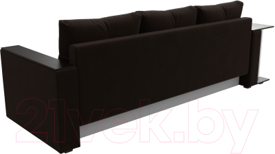 Диван Лига Диванов Атланта Лайт стол слева 312 / 112483 (микровельвет коричневый)