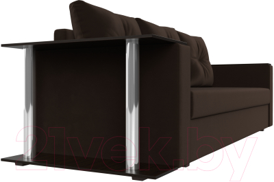 Диван Лига Диванов Атланта Лайт стол слева 312 / 112483 (микровельвет коричневый)