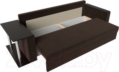 Диван Лига Диванов Атланта Лайт стол слева 312 / 112483 (микровельвет коричневый)