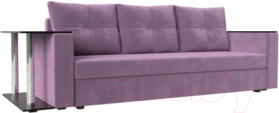 Диван Лига Диванов Атланта Лайт стол слева 312 / 112484 (микровельвет сиреневый) - фото