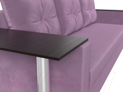 Диван Лига Диванов Атланта Лайт стол слева 312 / 112484 (микровельвет сиреневый)
