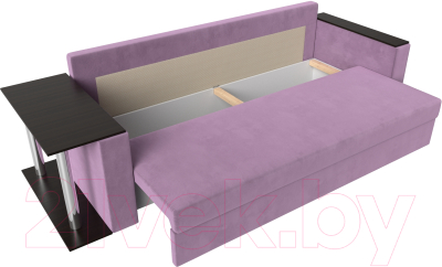 Диван Лига Диванов Атланта Лайт стол слева 312 / 112484 (микровельвет сиреневый)