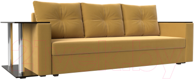 Диван Лига Диванов Атланта Лайт стол слева 312 / 112480 (микровельвет желтый) - фото
