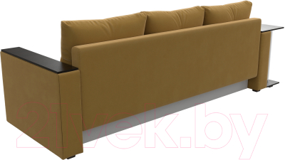 Диван Лига Диванов Атланта Лайт стол слева 312 / 112480 (микровельвет желтый)