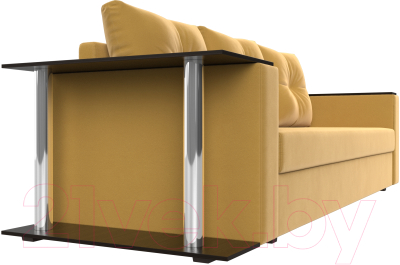 Диван Лига Диванов Атланта Лайт стол слева 312 / 112480 (микровельвет желтый)