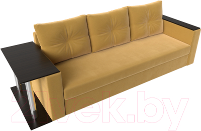Диван Лига Диванов Атланта Лайт стол слева 312 / 112480 (микровельвет желтый)