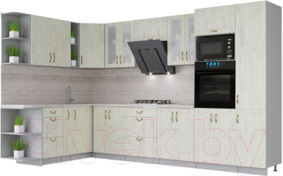 Готовая кухня Интерлиния Мила Крафт 1.88x3.4 левая - фото