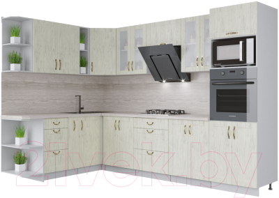 Готовая кухня Интерлиния Мила Крафт 1.88x3.0 левая - фото