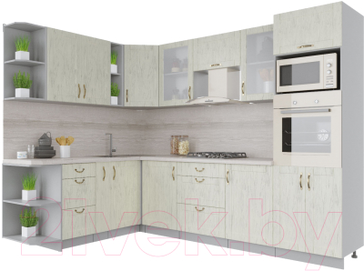 Готовая кухня Интерлиния Мила Крафт 1.88x2.8 левая - фото