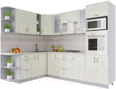 Готовая кухня Интерлиния Мила Крафт 1.88x2.6 левая - фото