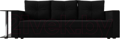 Диван Лига Диванов Атланта Лайт стол слева 312 / 112486 (микровельвет черный)