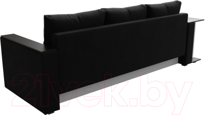 Диван Лига Диванов Атланта Лайт стол слева 312 / 112486 (микровельвет черный)
