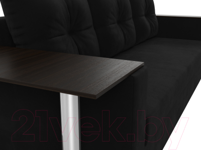 Диван Лига Диванов Атланта Лайт стол слева 312 / 112486 (микровельвет черный)