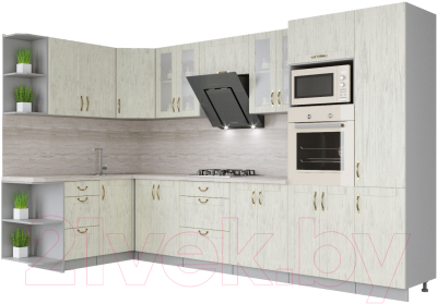 Готовая кухня Интерлиния Мила Крафт 1.68x3.4 левая - фото