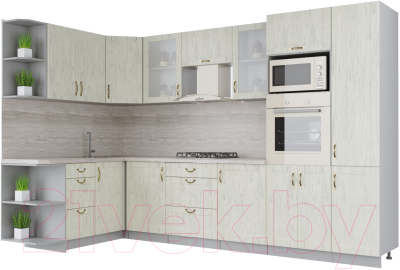 Готовая кухня Интерлиния Мила Крафт 1.68x3.2 левая - фото
