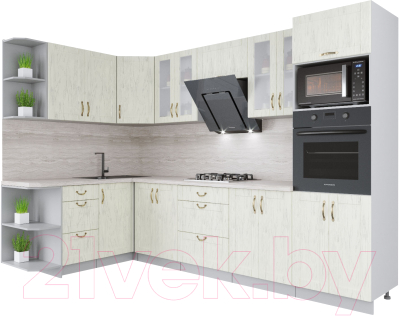 Готовая кухня Интерлиния Мила Крафт 1.68x3.0 левая - фото