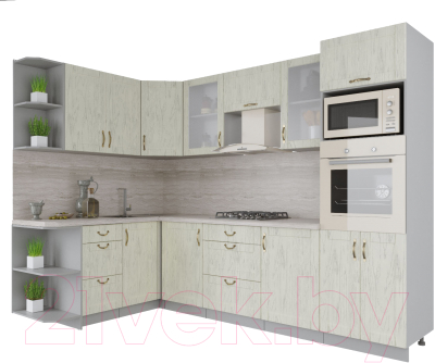 Готовая кухня Интерлиния Мила Крафт 1.68x2.8 левая - фото