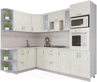 Готовая кухня Интерлиния Мила Крафт 1.68x2.6 левая - фото