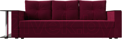 Диван Лига Диванов Атланта Лайт стол слева 312 / 112479 (микровельвет бордовый)