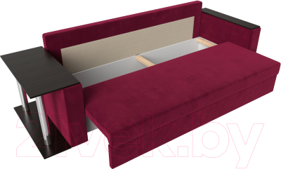 Диван Лига Диванов Атланта Лайт стол слева 312 / 112479 (микровельвет бордовый)