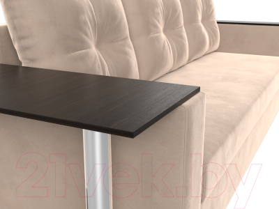 Диван Лига Диванов Атланта Лайт стол слева 312 / 112470 (велюр бежевый)