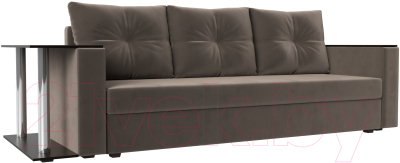 Диван Лига Диванов Атланта Лайт стол слева 312 / 112474 (велюр коричневый) - фото