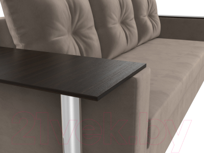 Диван Лига Диванов Атланта Лайт стол слева 312 / 112474 (велюр коричневый)