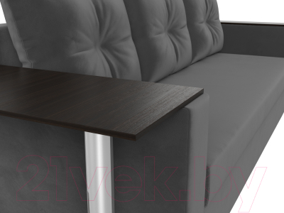 Диван Лига Диванов Атланта Лайт стол слева 312 / 112475 (велюр серый)