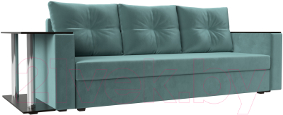 Диван Лига Диванов Атланта Лайт стол слева 312 / 112471 (велюр бирюзовый) - фото
