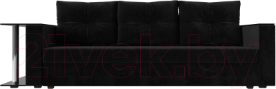 Диван Лига Диванов Атланта Лайт стол слева 312 / 112477 (велюр черный)