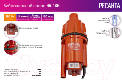 Скважинный насос Ресанта НВ-15Н