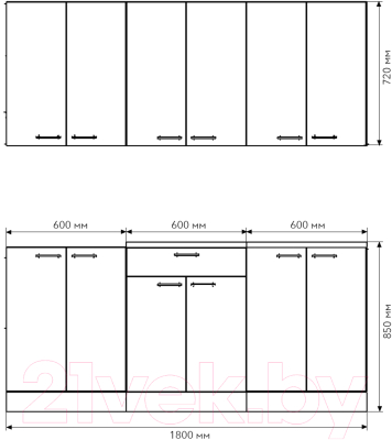 Кухонный гарнитур Агута Альфа 1.8/60