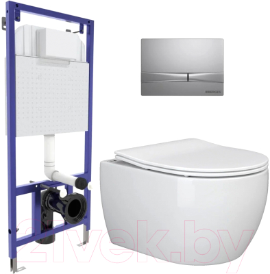 Унитаз подвесной с инсталляцией Ceramica Nova Rimless CN3001 + F2 040252 - фото