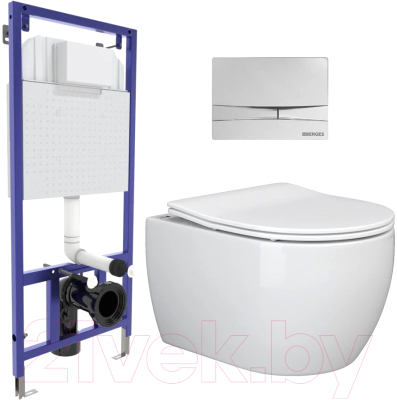 Унитаз подвесной с инсталляцией Ceramica Nova Rimless CN3001 + F3 040253 - фото