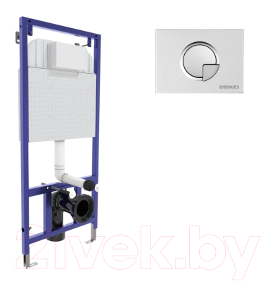 Унитаз подвесной с инсталляцией Ceramica Nova Rimless CN3001 + 040222 + кнопка R2