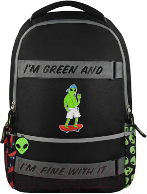 Школьный рюкзак Феникс+ Инопланетянин / 59319 (черный) - фото
