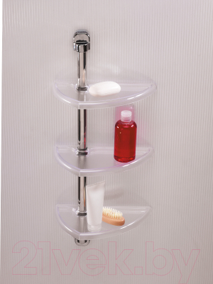 Полка для ванной Primanova M-N16-16 (прозрачный/натуральный)