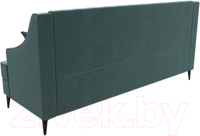 Диван Лига Диванов Марк 258 (велюр бирюзовый/кант коричневый)