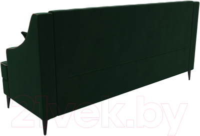 Диван Лига Диванов Марк 258 (велюр зеленый/кант коричневый)