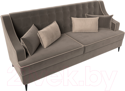 Диван Лига Диванов Марк 258 (велюр коричневый/кант бежевый)