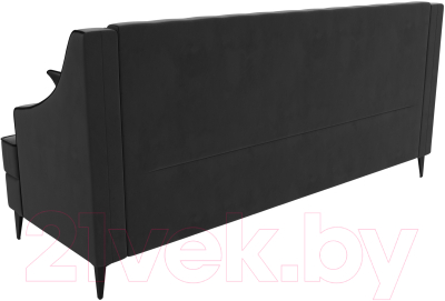 Диван Лига Диванов Марк 258 (велюр серый/кант черный)