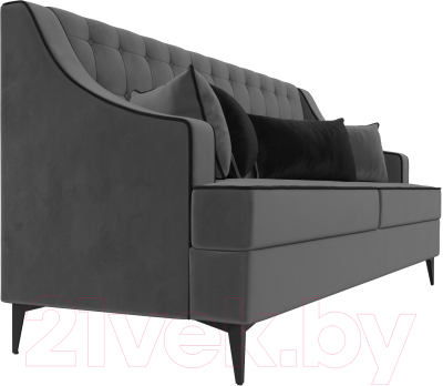 Диван Лига Диванов Марк 258 (велюр серый/кант черный)