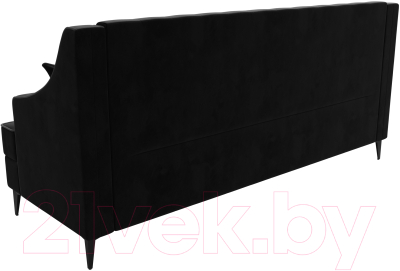 Диван Лига Диванов Марк 258 (велюр черный/кант серый)