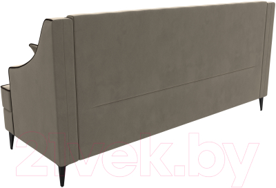 Диван Лига Диванов Марк 258 (микровельвет бежевый/кант коричневый)