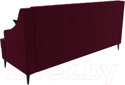 Диван Лига Диванов Марк 258 (микровельвет бордовый/кант черный)